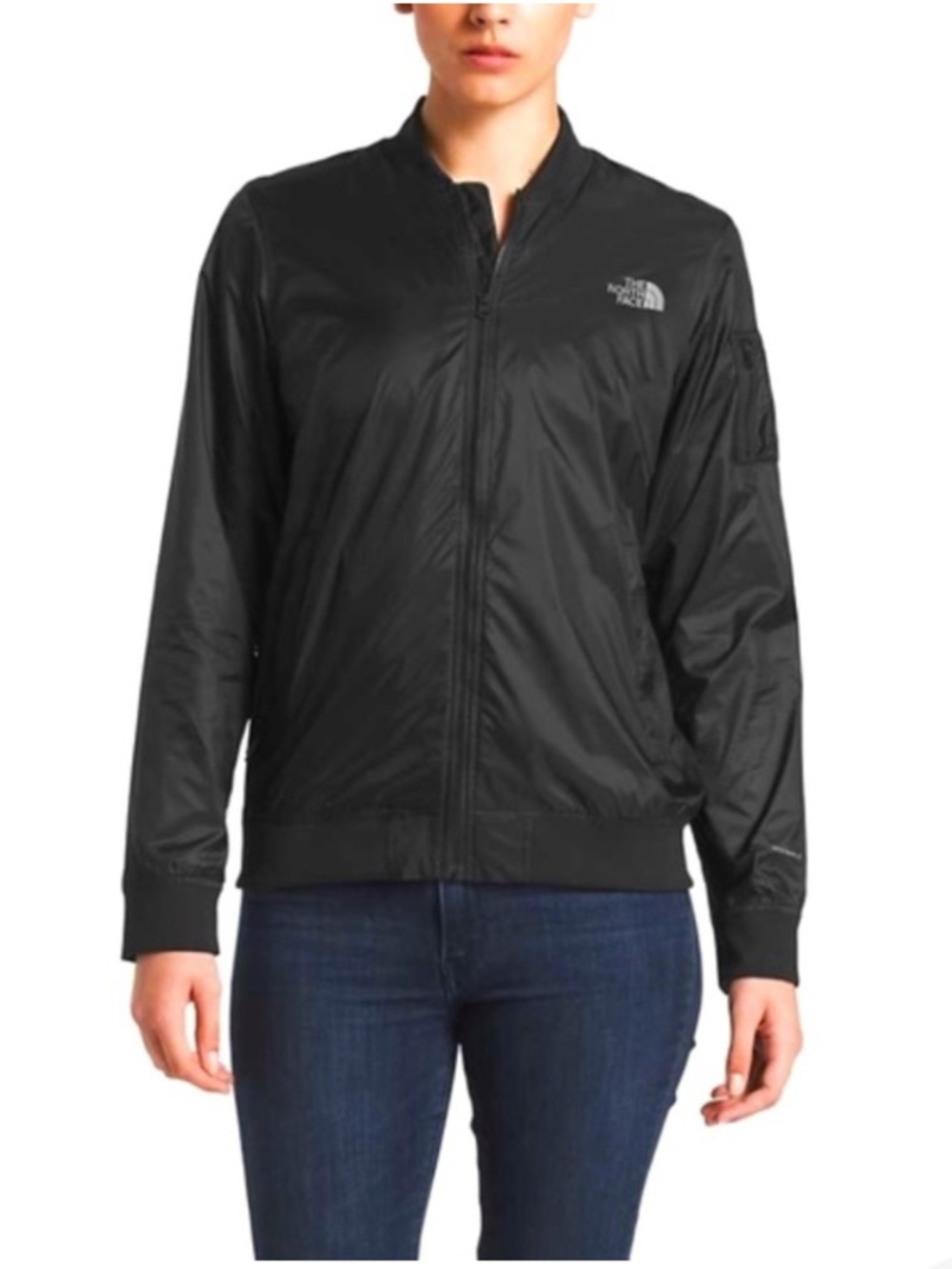 The North Face Women's small , WINDWALL Black Bomber Jacket